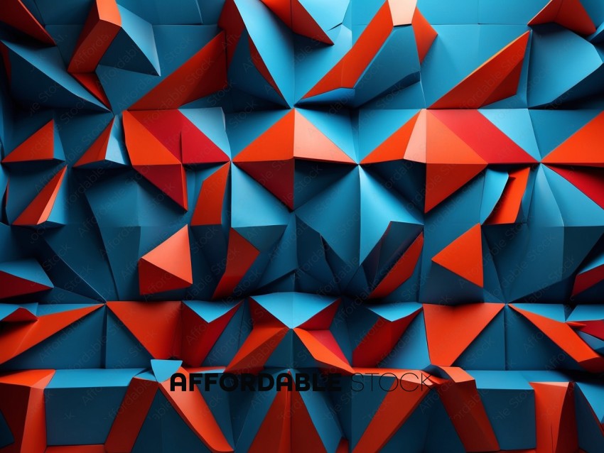 Abstract Blue and Red Geometric Shapes