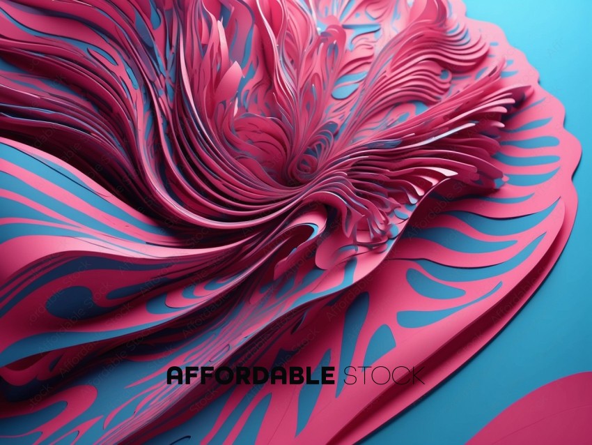 Abstract Pink and Blue Swirling Pattern