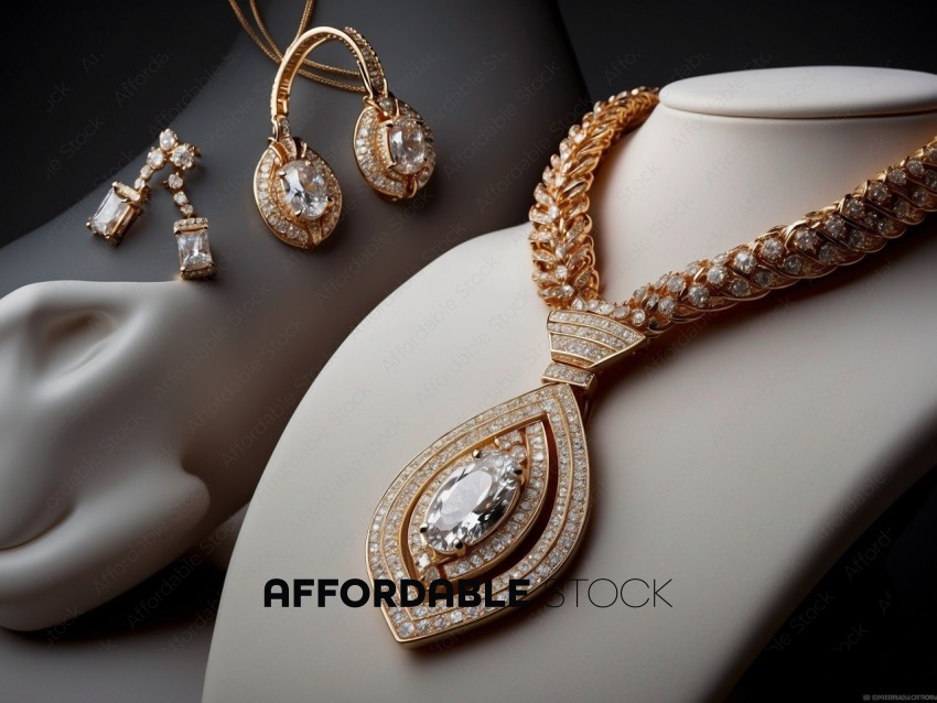 Elegant Gold Jewelry Set Display