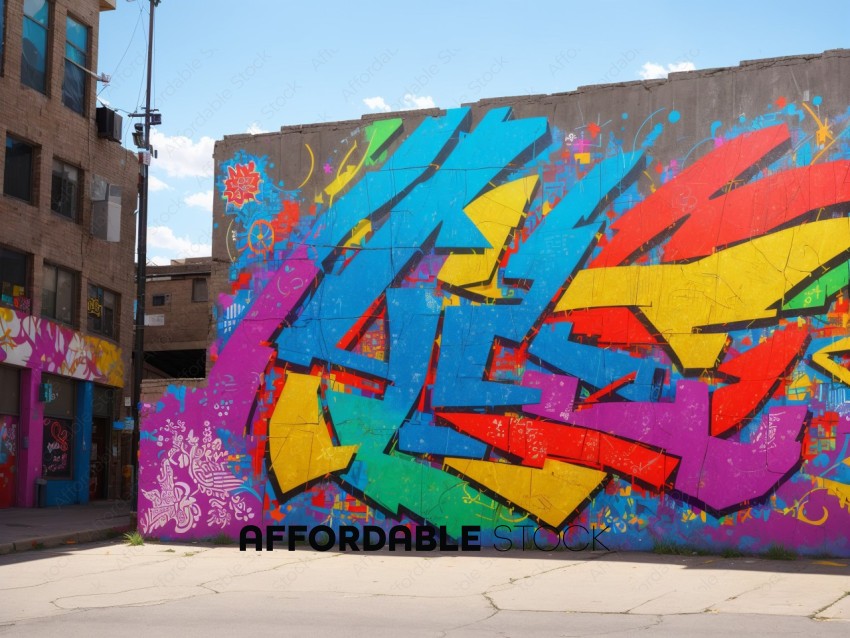 Colorful Street Art on Urban Building