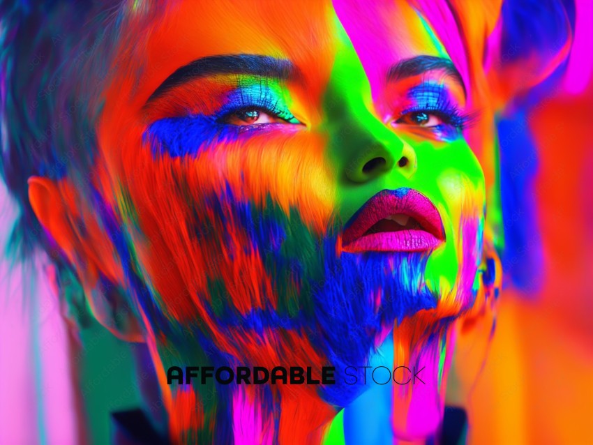 Vibrant Colorful Portrait of Woman