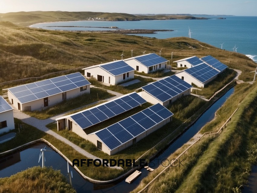 Eco-Friendly Housing Estate with Solar Panels