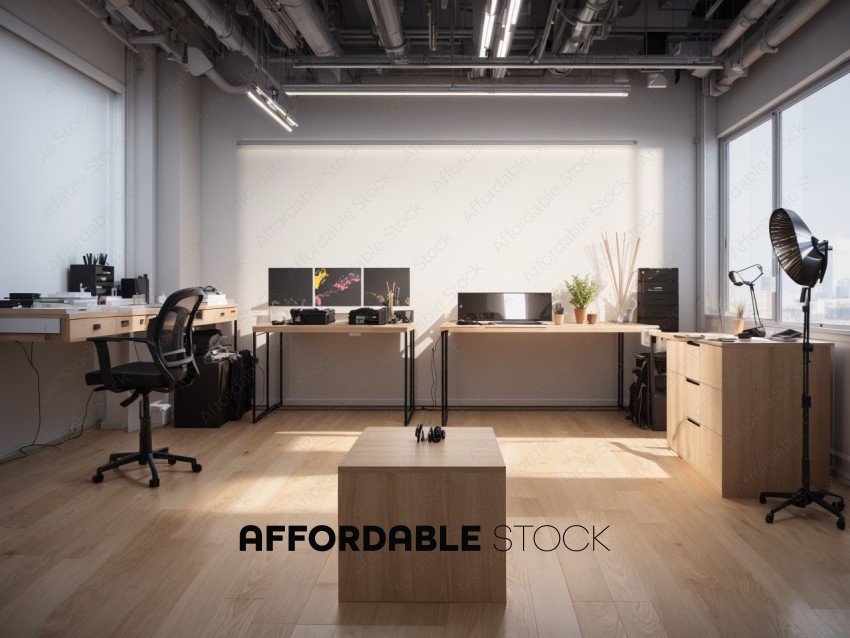 Modern Office Interior with City View