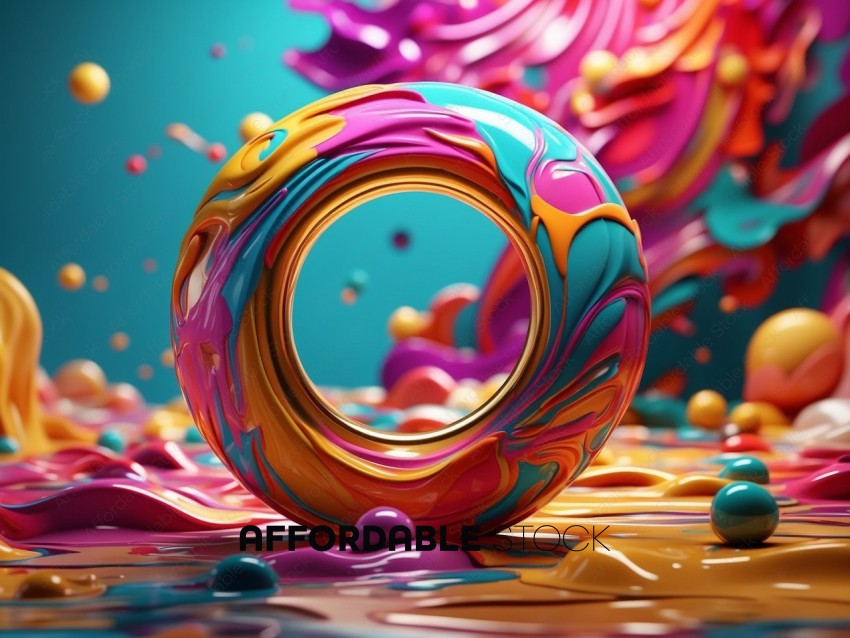 Colorful Abstract Liquid 3D Art