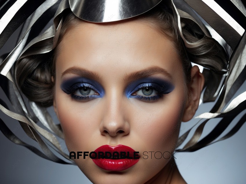 Futuristic Beauty Portrait with Metallic Accents
