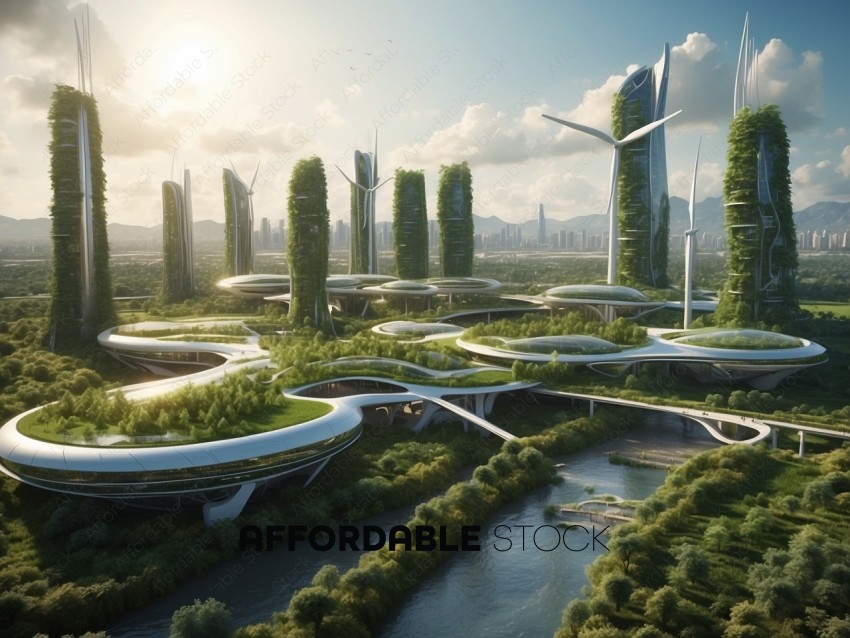 Futuristic Eco-Friendly Cityscape