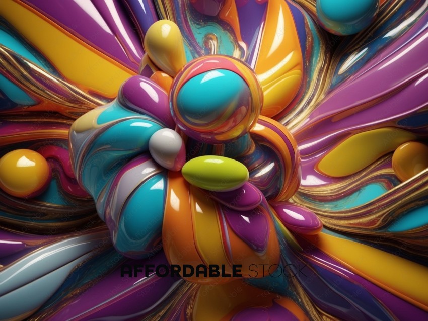 Vibrant Abstract 3D Art