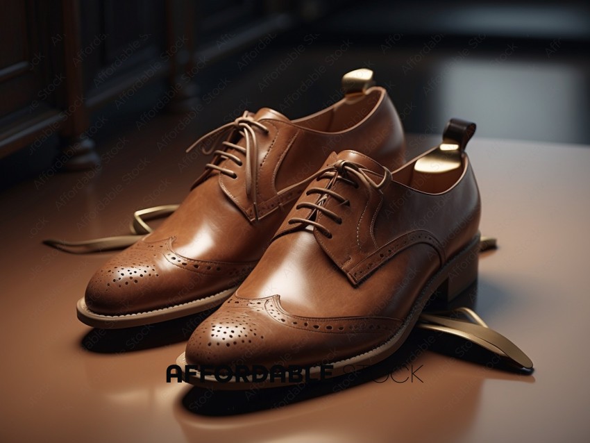Elegant Brown Leather Dress Shoes
