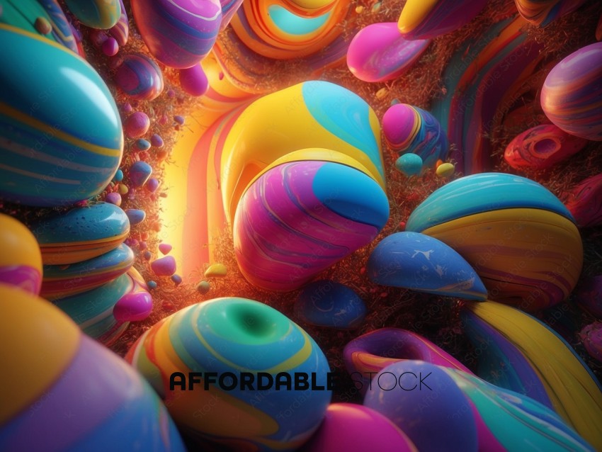 Colorful Abstract 3D Landscape