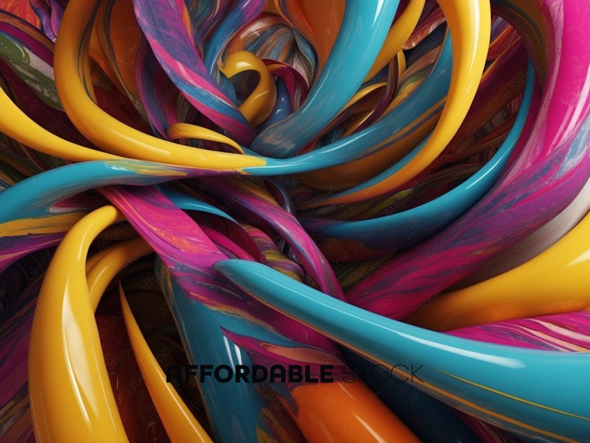 Vibrant Abstract 3D Painting Swirls
