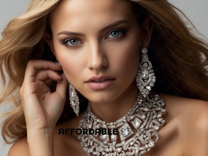 Elegant Woman with Luxurious Jewelry