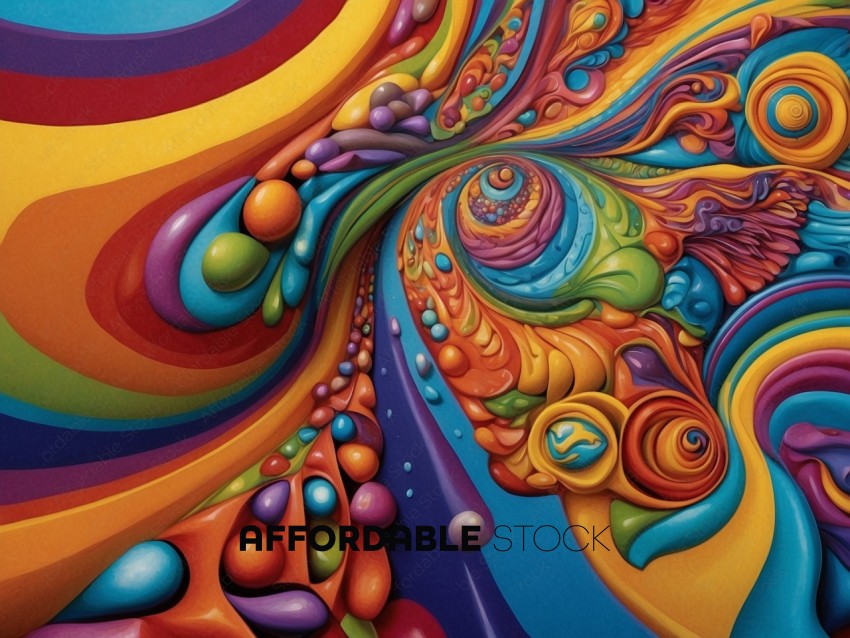 Vibrant Abstract Swirl Art
