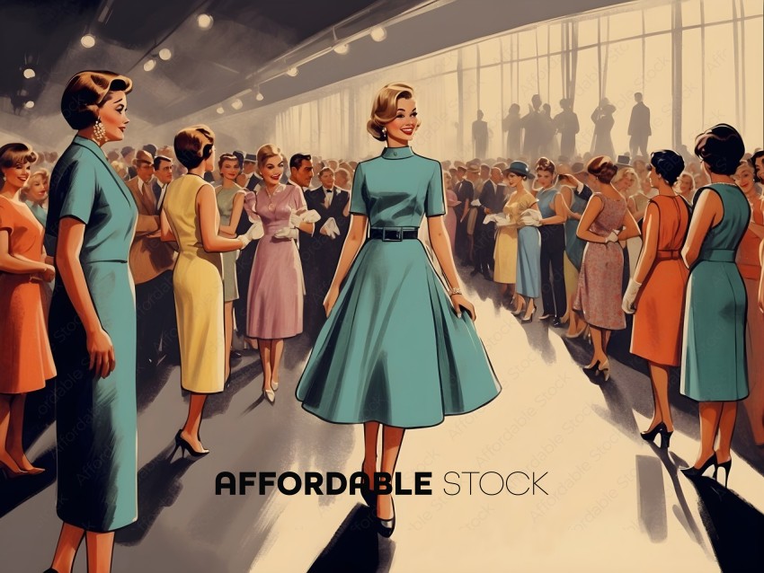Vintage Fashion Show Illustration
