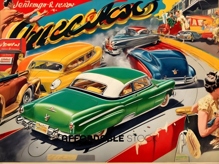 Vintage Car Advertisement Poster