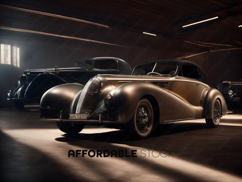 Vintage Luxury Cars in Showroom
