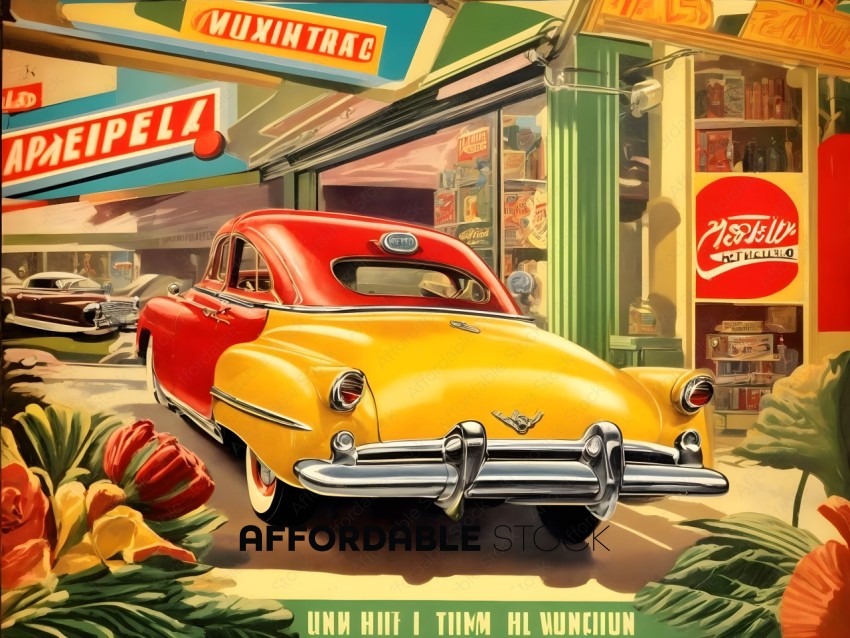 Vintage Car Advertisement Poster