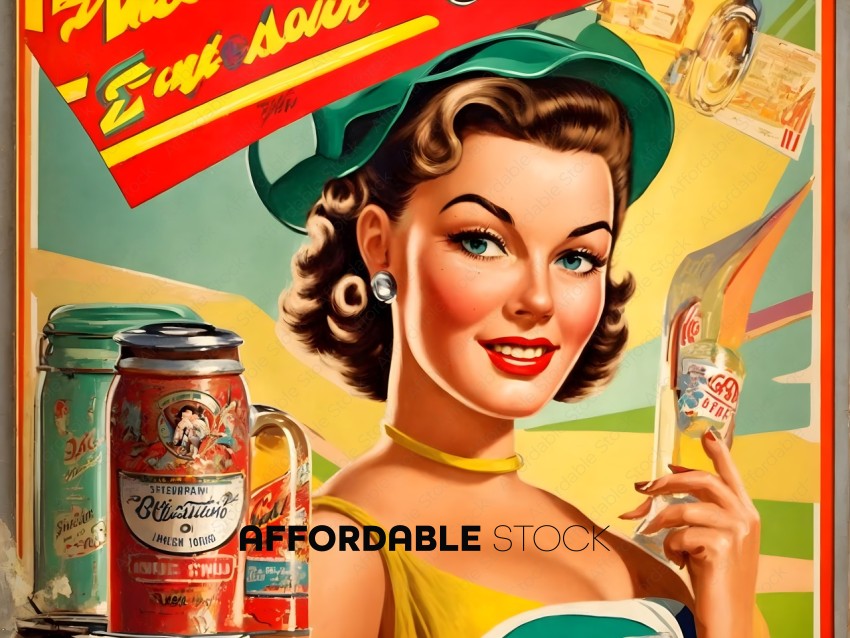 Vintage Soft Drink Advertisement Poster