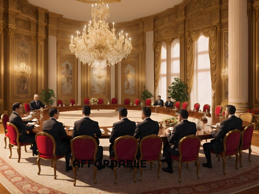 Formal Business Meeting in Elegant Conference Room