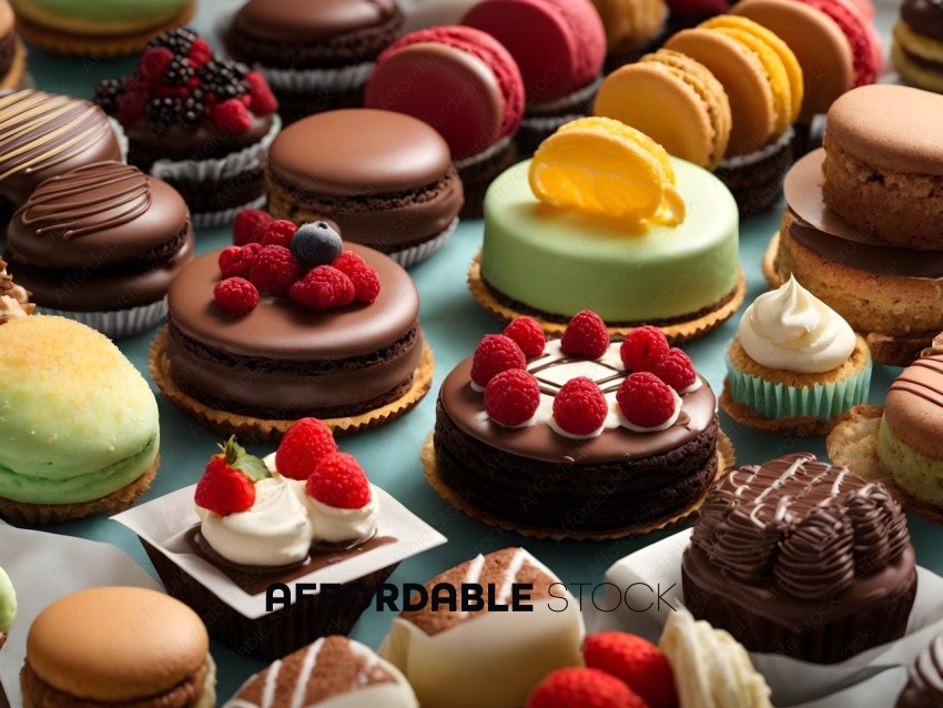 Assorted French Desserts and Pastries