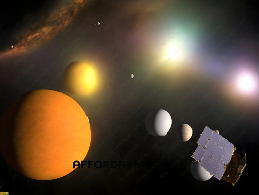 Satellite Orbiting Planetary Bodies in Space