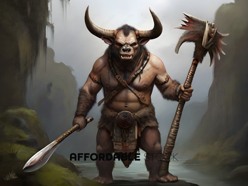 Fantasy Orc Warrior Illustration