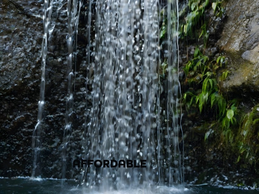 Waterfall with water droplets