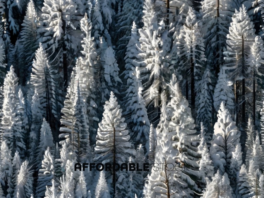 Snow covered evergreen trees