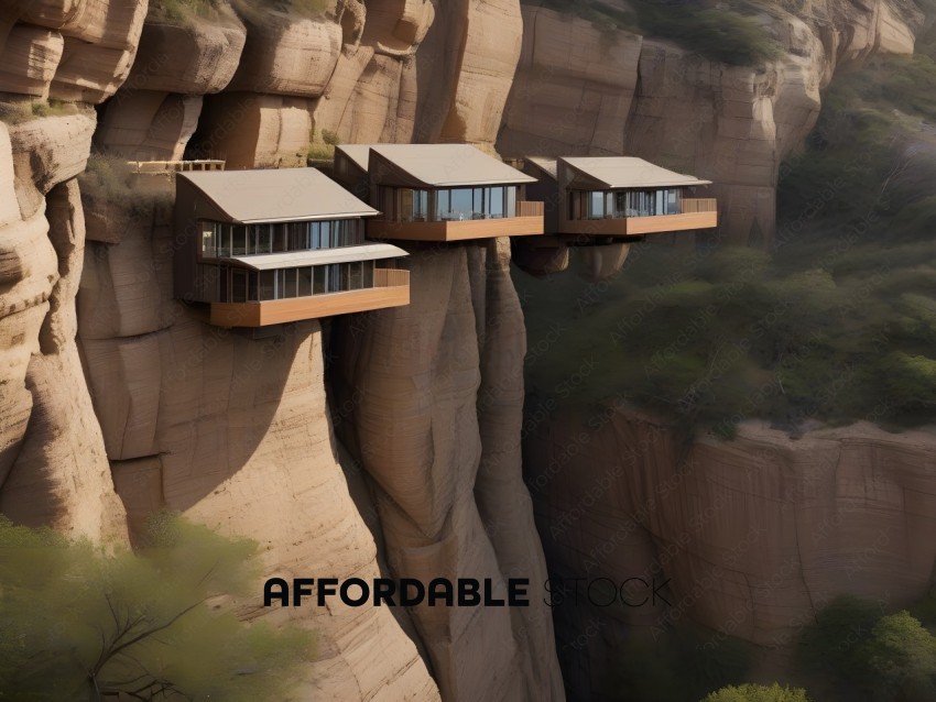 A group of houses built on the side of a mountain