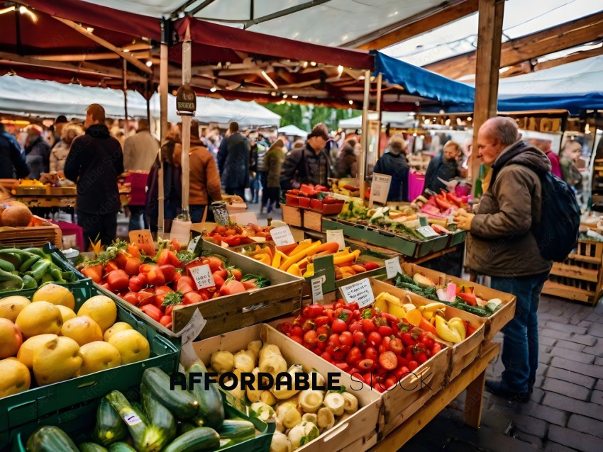 A Market with a variety of fruits and vegetables