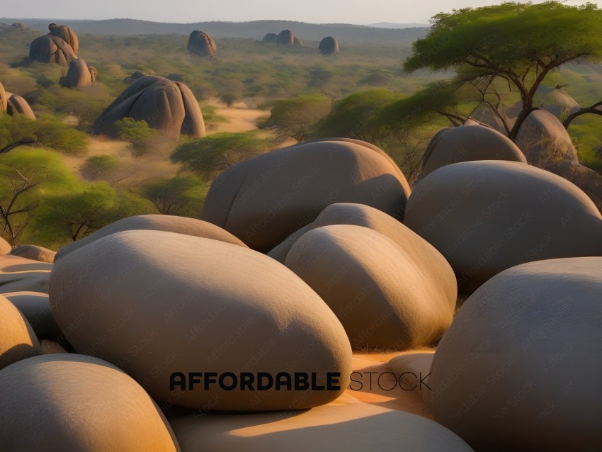 Rocks in a desert landscape