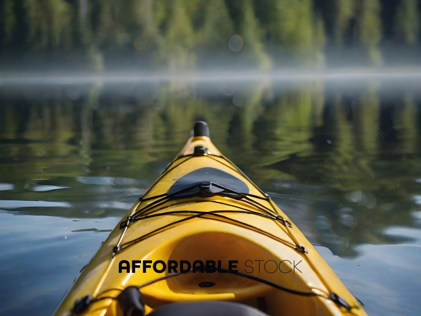 A yellow kayak in the water