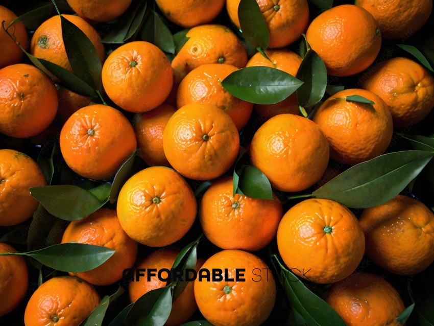 Oranges in a bunch