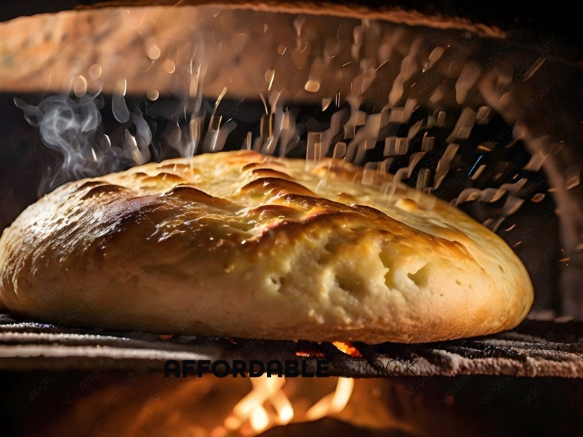 A Bread Baking in an Oven