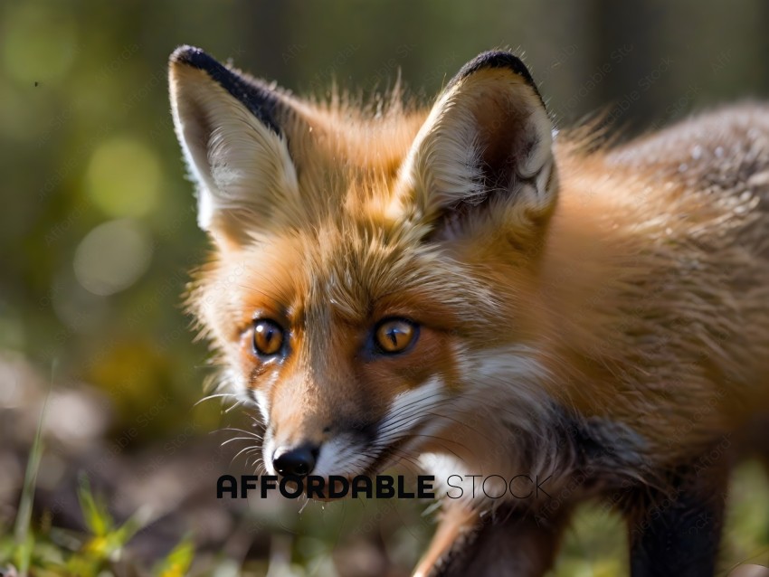 A small brown fox with a black nose