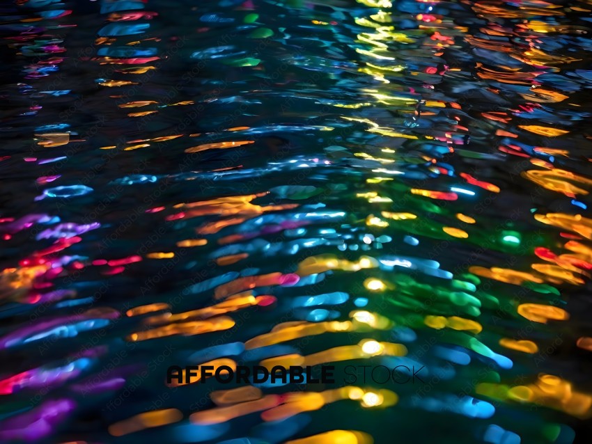 Colorful Lights Reflecting on Water