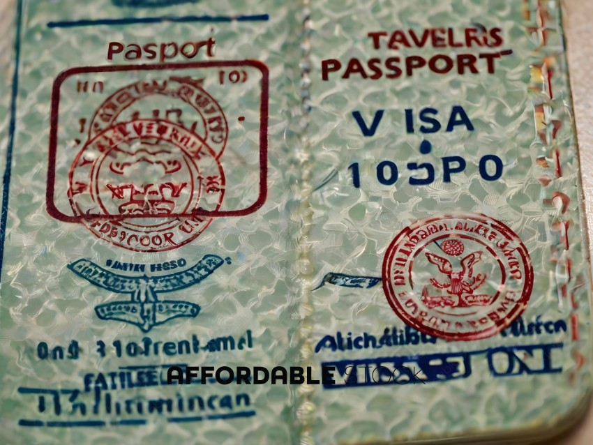 A passport with a visa stamp on it