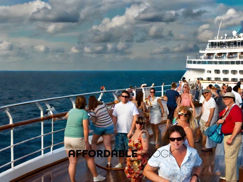 Crowd of people on a cruise ship