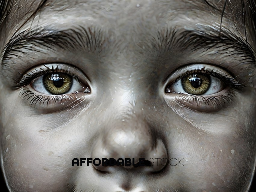 A young child with a yellow eye
