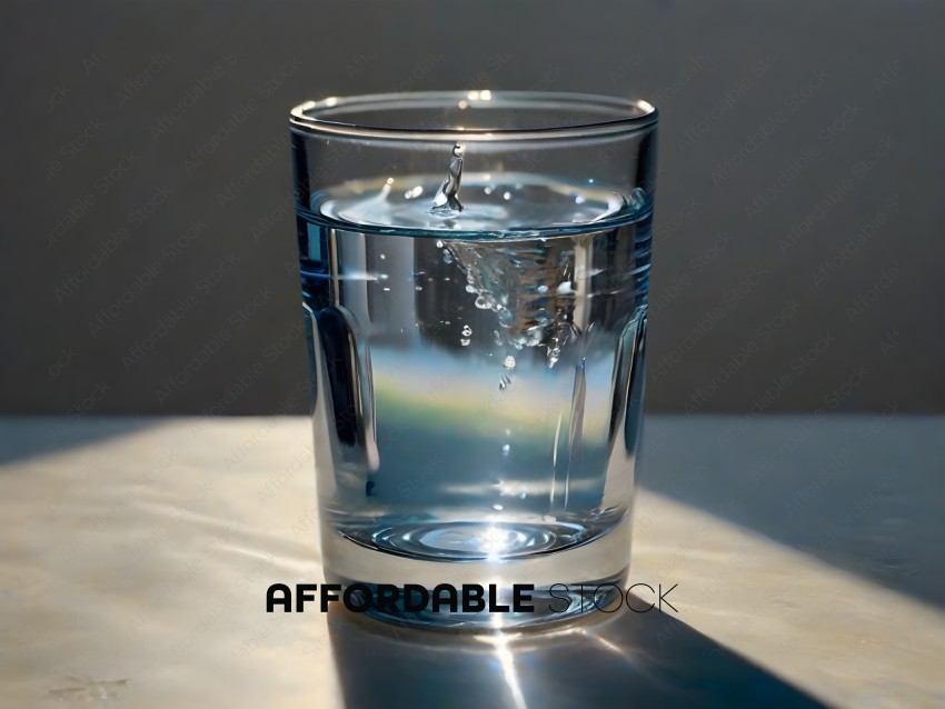 A glass of water with bubbles
