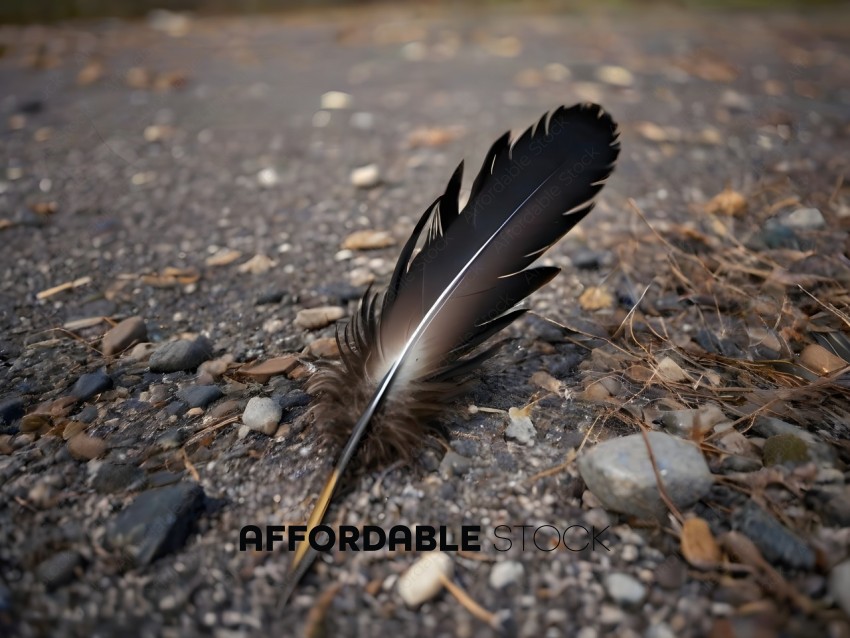 A feather on the ground