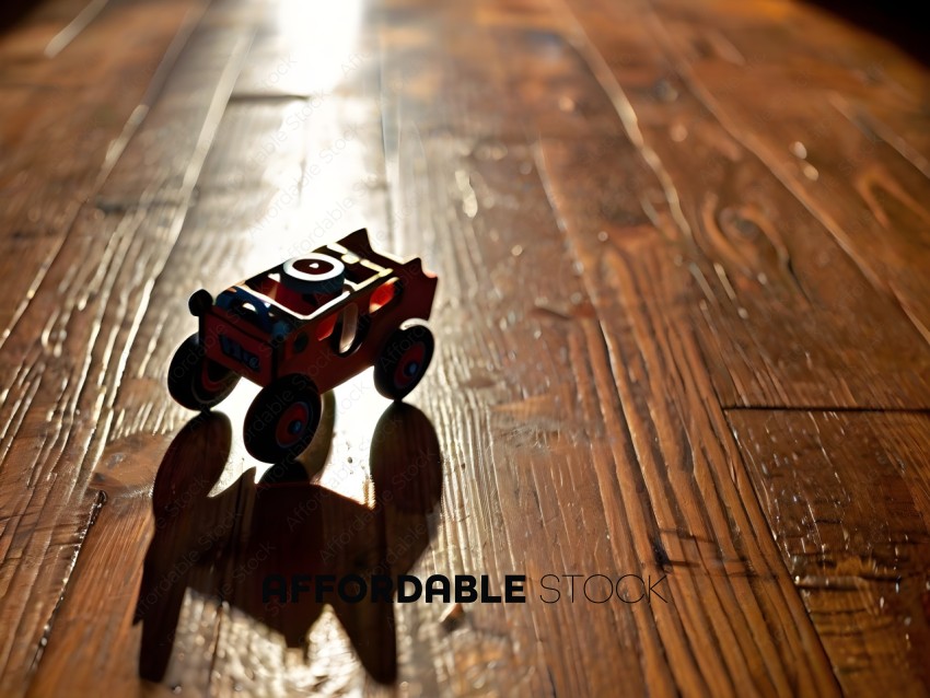 Toy Truck on Wooden Floor
