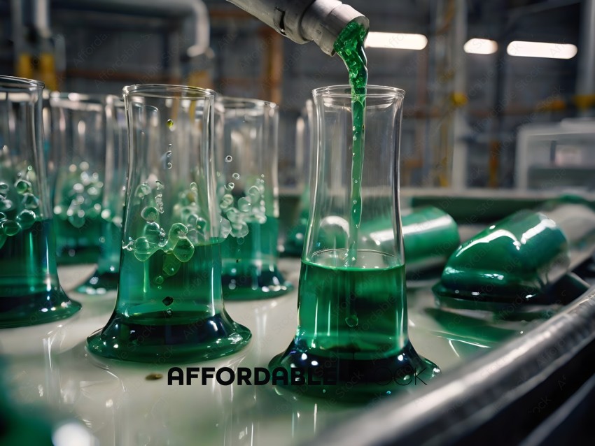 Green Liquid in Glass Vessels