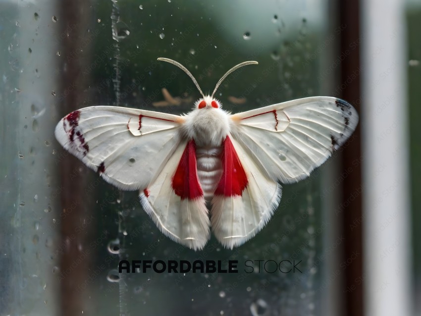A butterfly with red and white wings