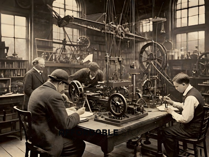 Men working on a machine in a factory