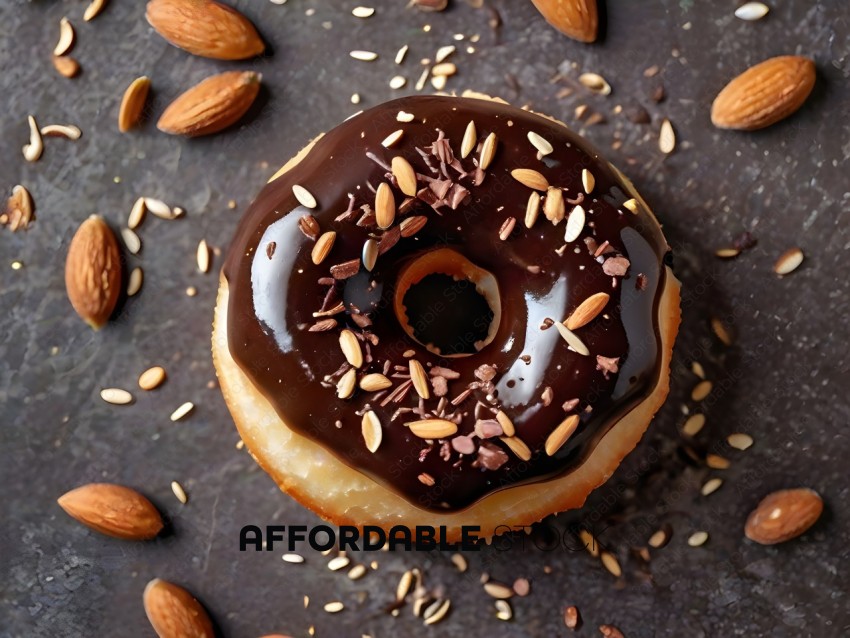 Chocolate Donut with Nuts