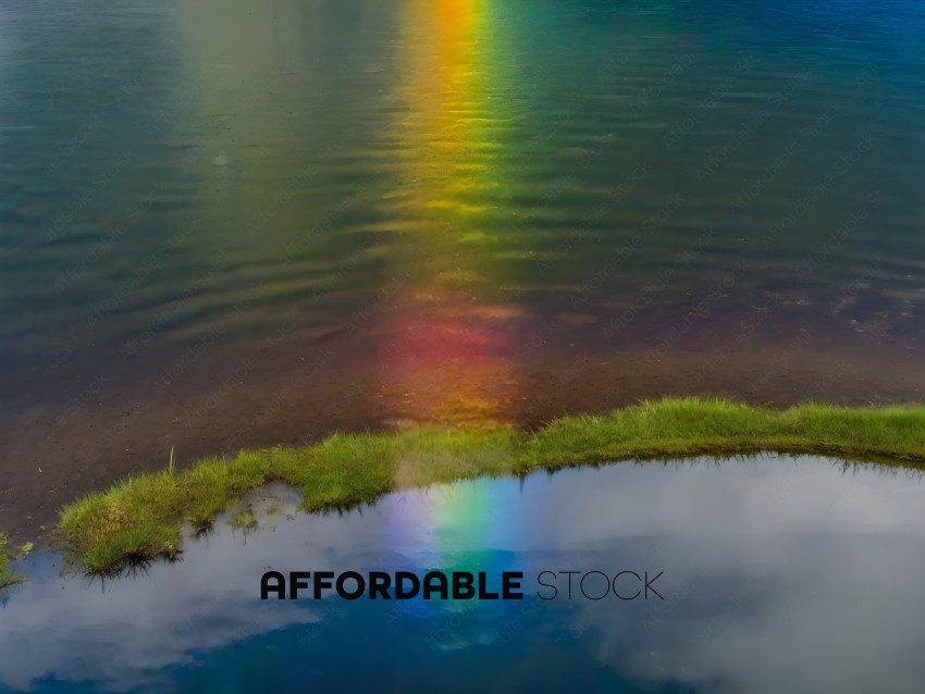 Rainbow Reflection on Water