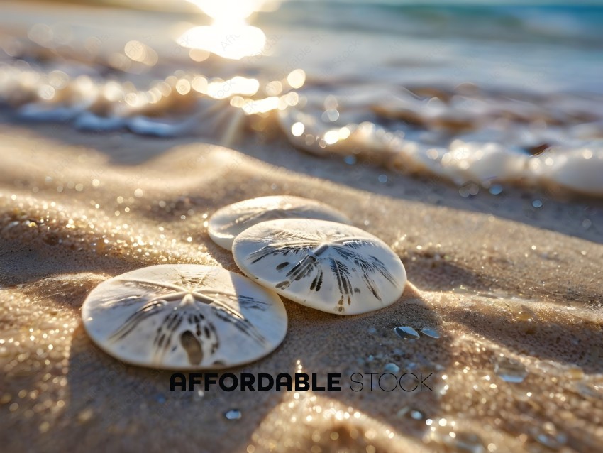 Two shells on the beach
