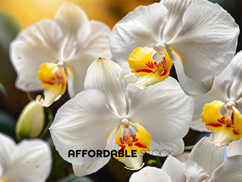 White and Yellow Orchid Flower