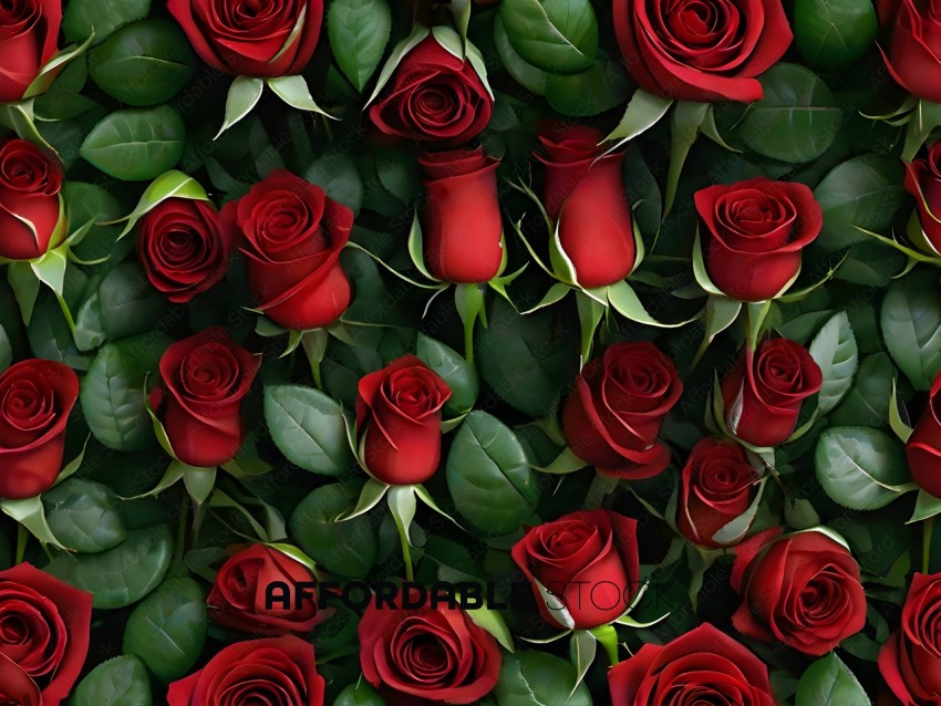 Red Roses in a Bunch