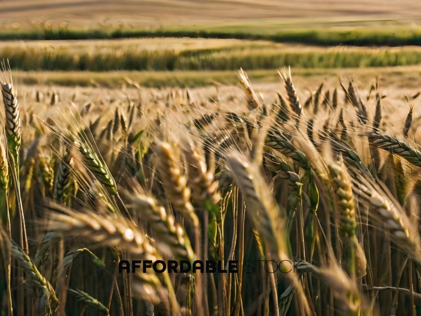 Tall Brown Grain Field with Sunlight